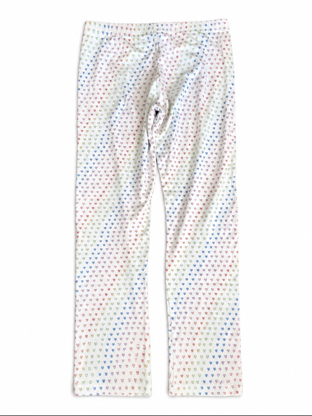Roller Rabbit Disco Hearts Pajama Pants Rainbow Pima Cotton White Size Small - Picture 5 of 7